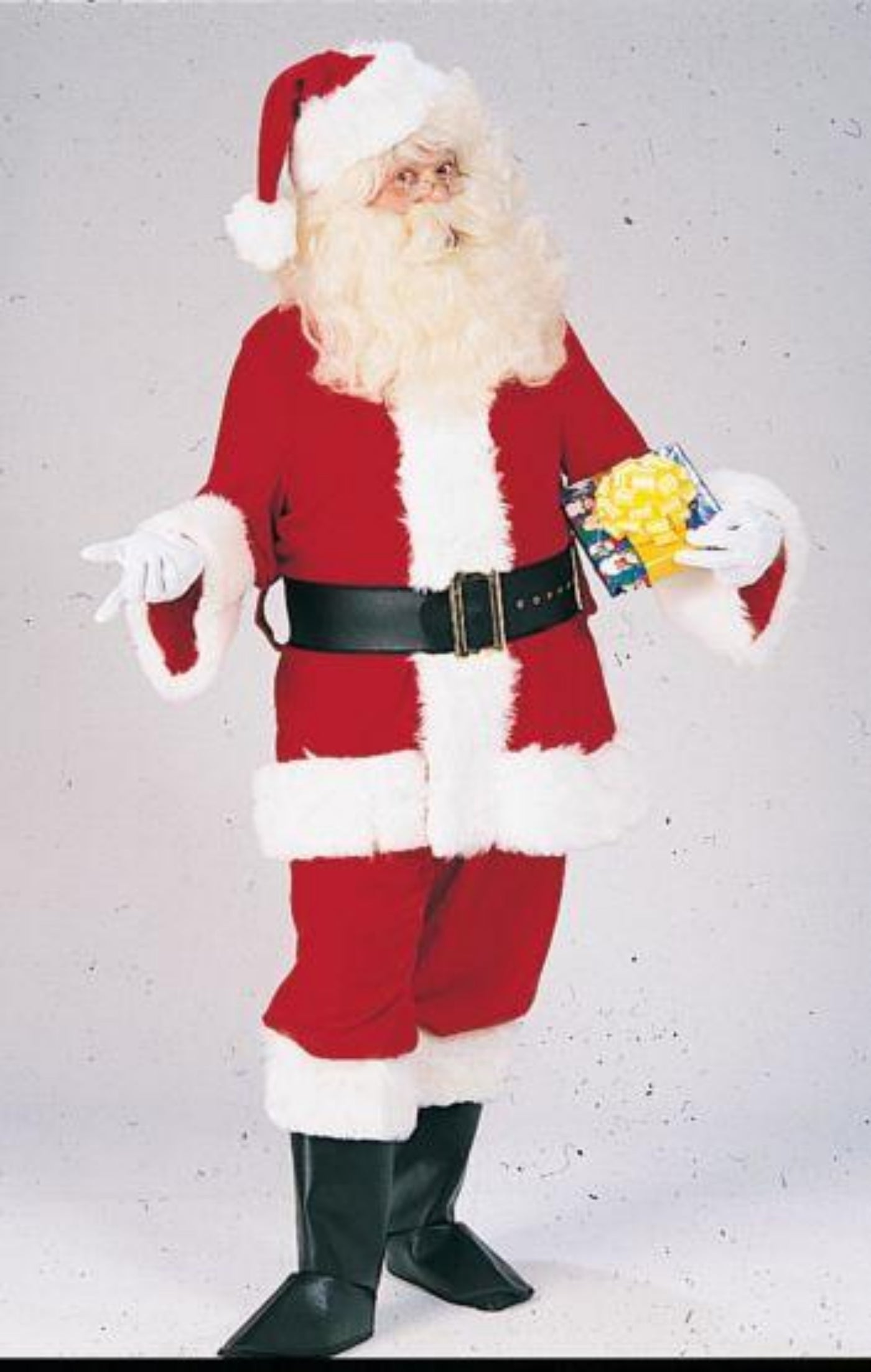Costume de père Noël de luxe en velours XL avec garniture en fausse fourrure