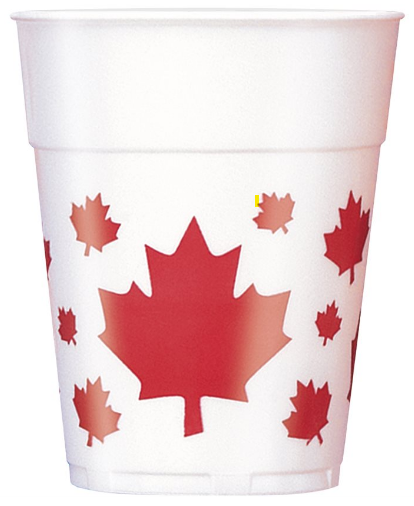 Tasses en plastique 16oz pour la fête du Canada