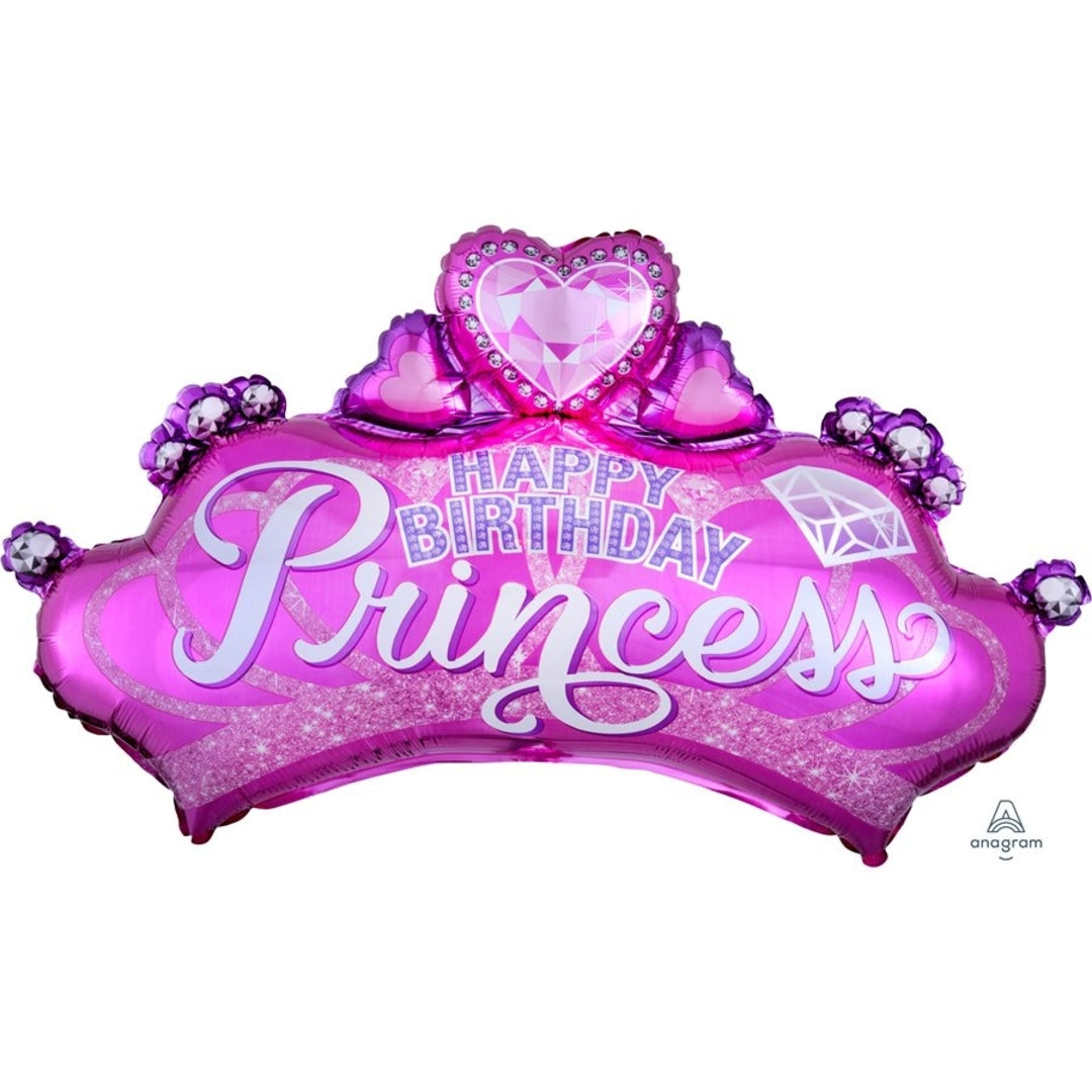Ballons joyeux anniversaire en feuille d'aluminium pour enfants et adultes,  décorations de fête princesse roses