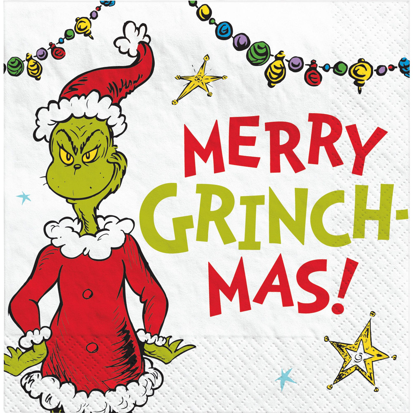 Serviettes traditionnelles de Merry Grinch-mas