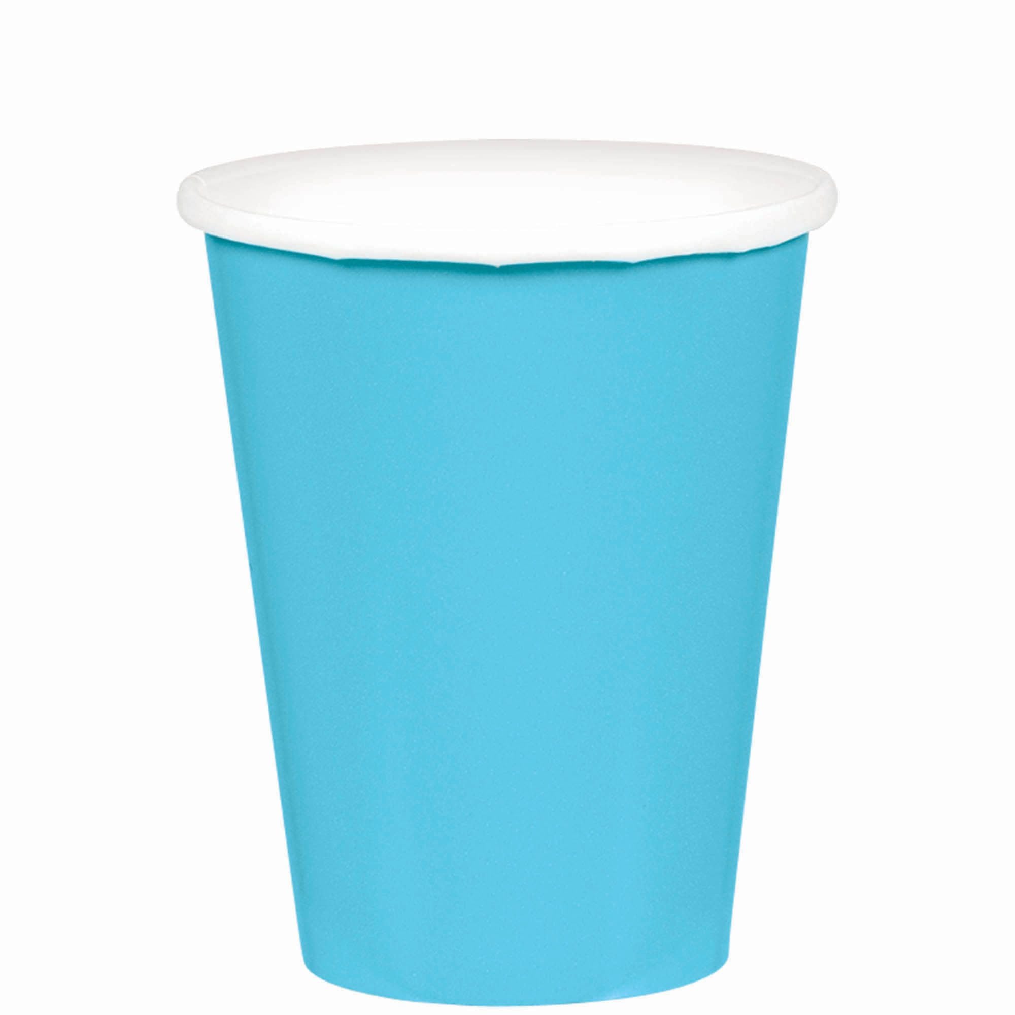 Gobelets en papier 9oz bleu caraïbe - Boutique de Fête Giggles