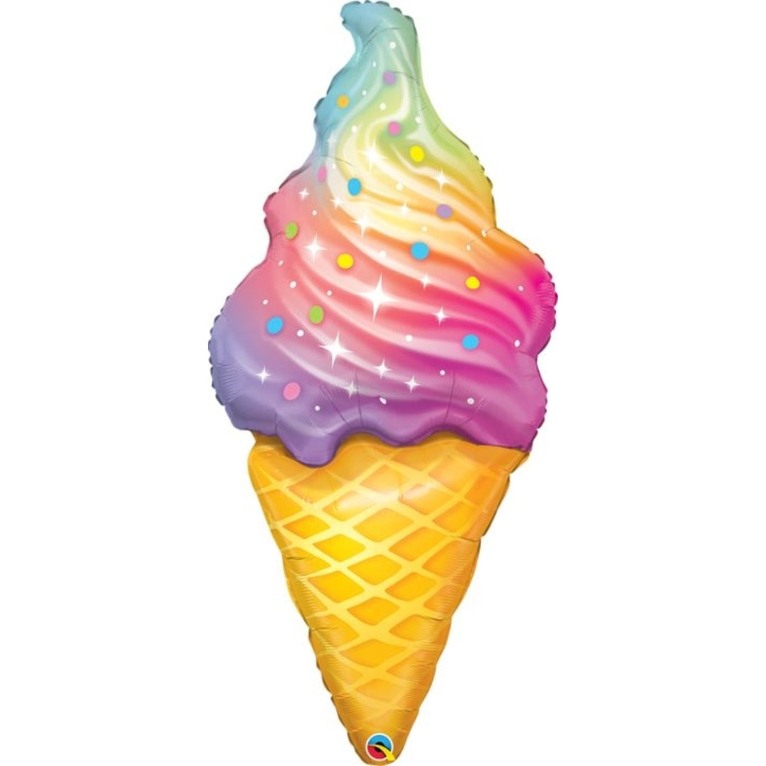 Crème glacée Mylar Jumbo Rainbow Swirl