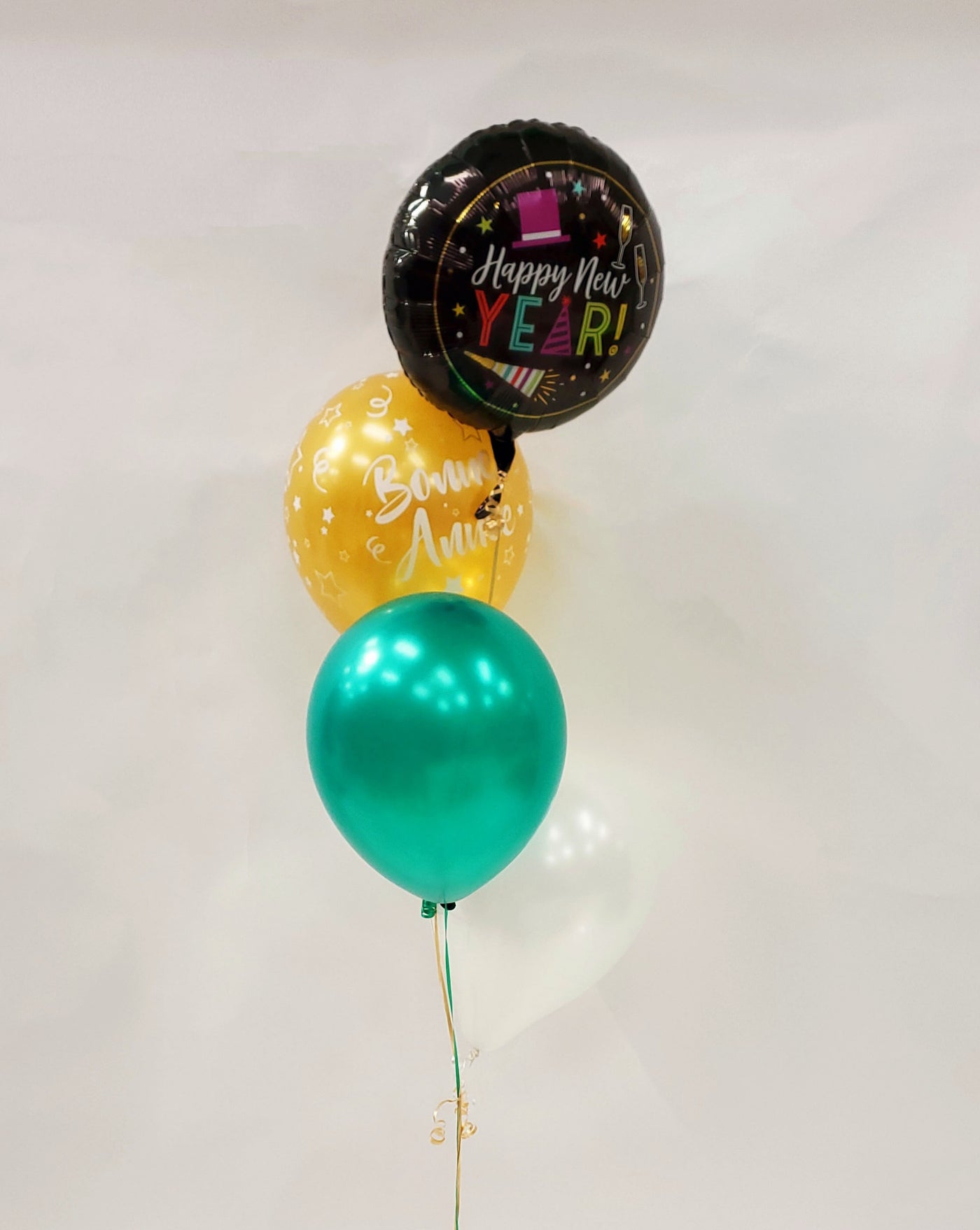 Colorful New Years 4pc Balloon Bouquet