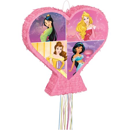 Piñata à tirer en forme de cœur des Princesses Disney