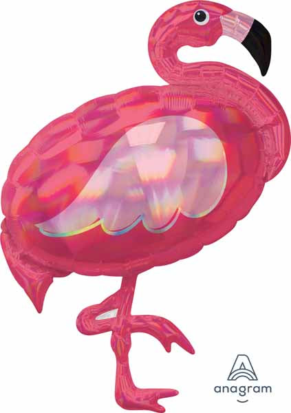 Mylar Jumbo Iridescent Flamingo