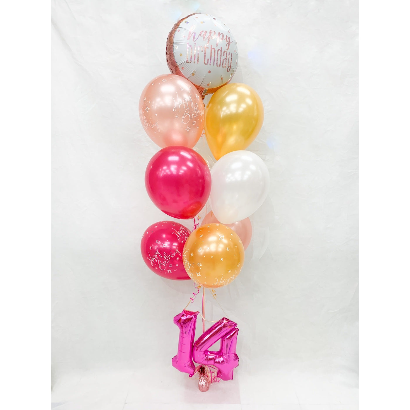 Bouquet de ballons avec âge Joyeux anniversaire